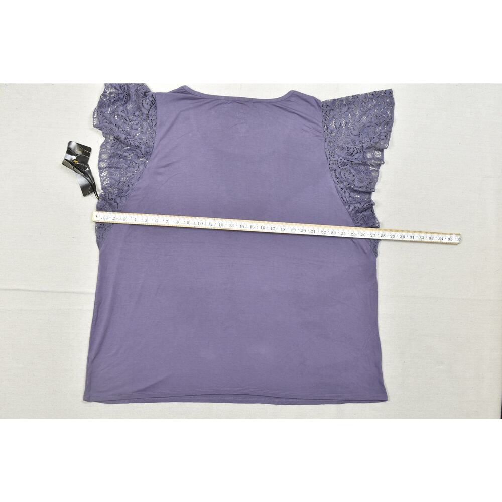 Torrid Disney Princess Belle Break The Spell Purple Flutter Lace Sleeve Top 4 4X - Picture 2 of 8